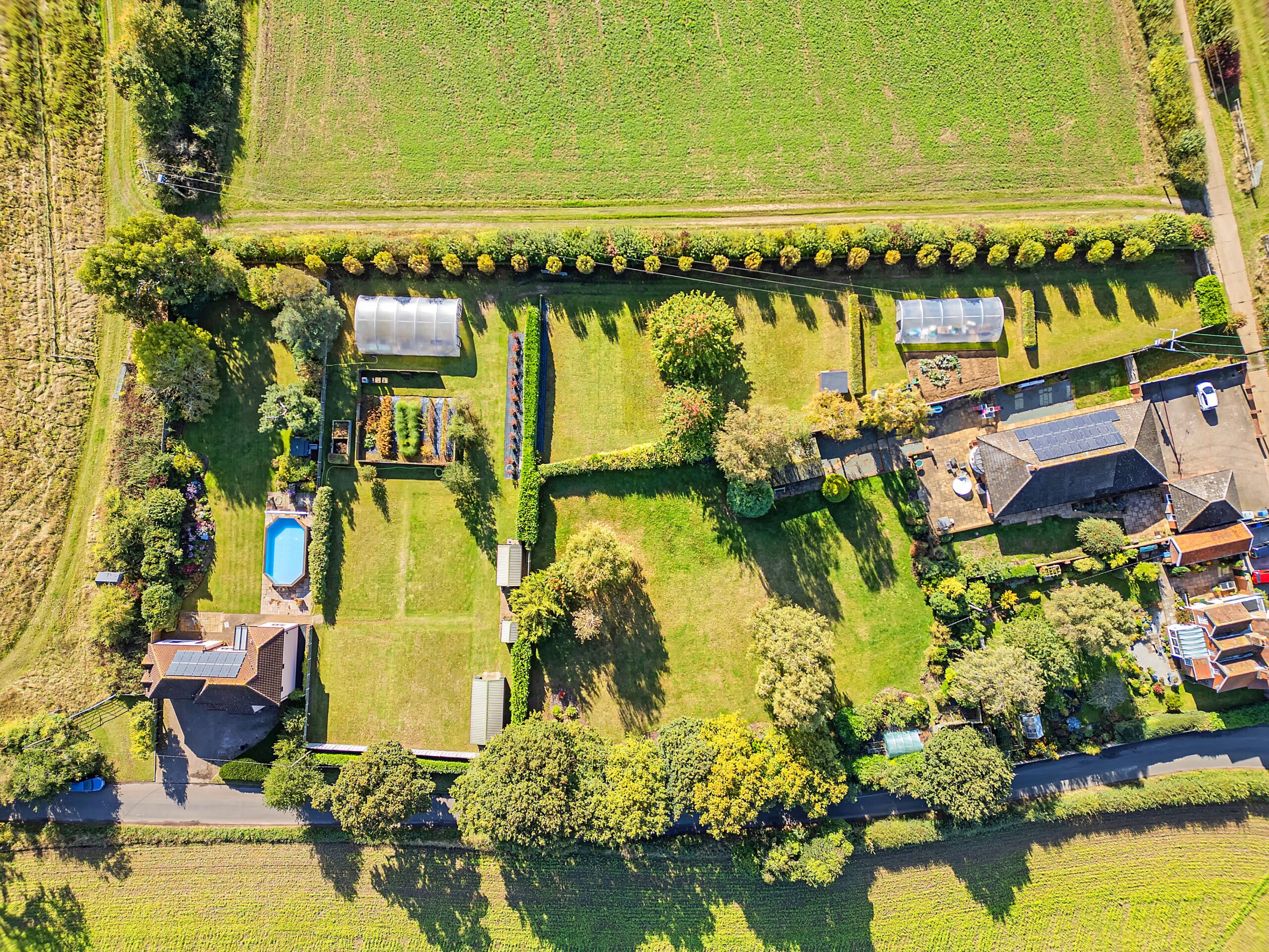 Drone View of Orchard Cottage in Tattingstone