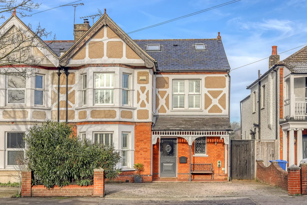 Edwardian semi-detached house with mock-Tudor gables